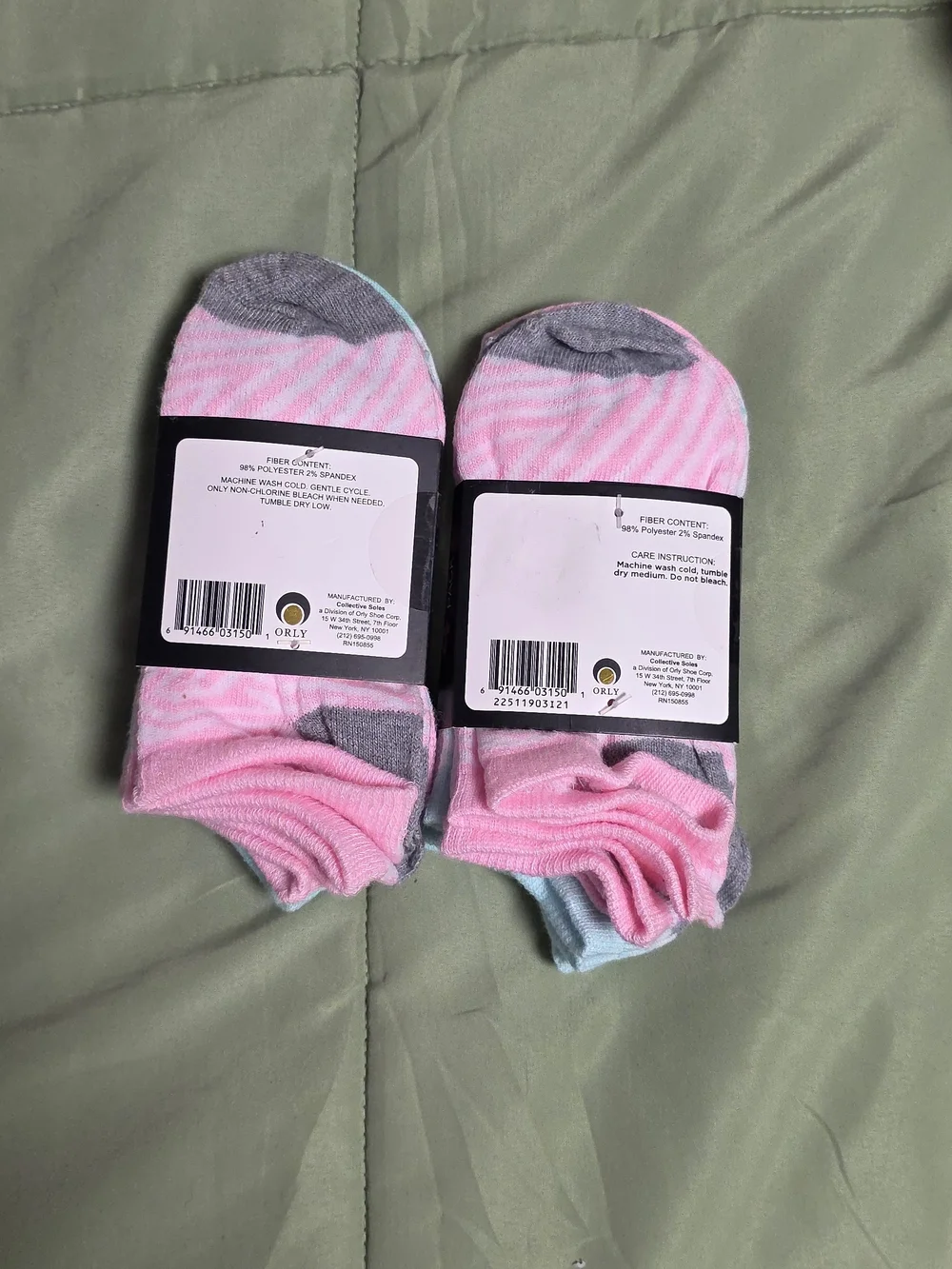 Girls' No-Show Star Print Socks - Set Of 2